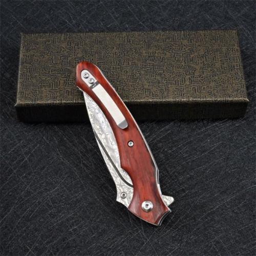 VG10 Damascus - Flamingo Folding Knife