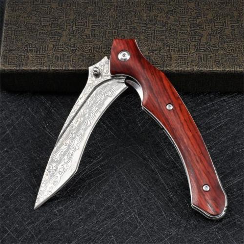 VG10 Damascus - Flamingo Folding Knife