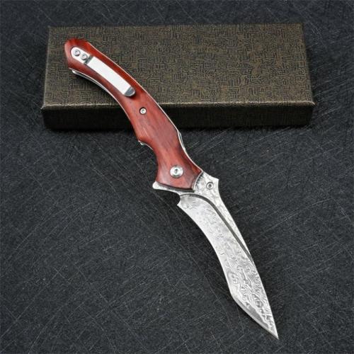 VG10 Damascus - Flamingo Folding Knife