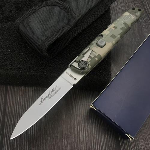 Camouflage AKC Spring-Assisted Knife with Durable Nylon Handle