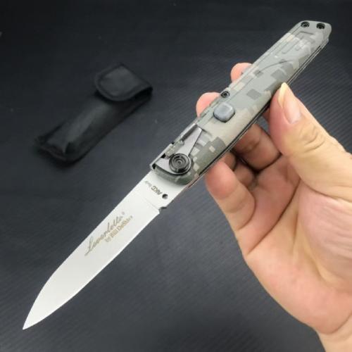 Camouflage AKC Spring-Assisted Knife with Durable Nylon Handle