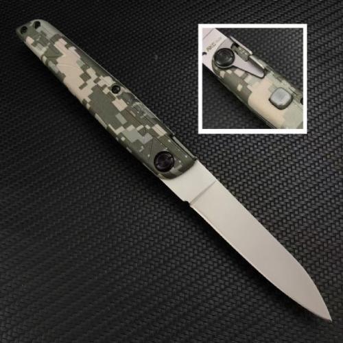 Camouflage AKC Spring-Assisted Knife with Durable Nylon Handle
