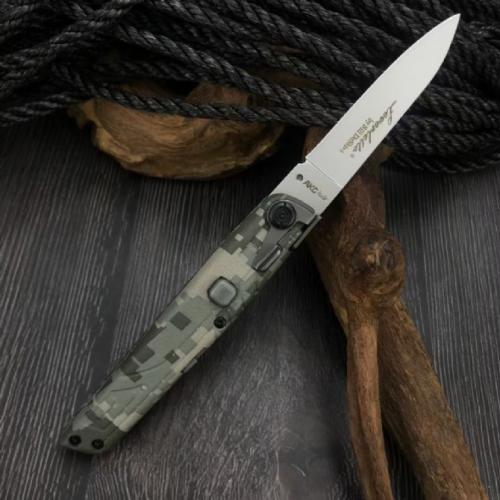 Camouflage AKC Spring-Assisted Knife with Durable Nylon Handle