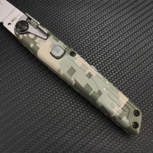 Camouflage AKC Spring-Assisted Knife with Durable Nylon Handle