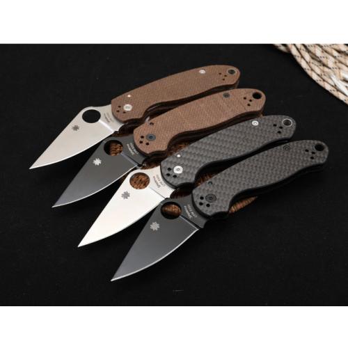 SPYDERCO C223 Folding Knife with Carbon Fiber & Linen Handle