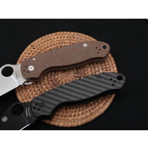 SPYDERCO C223 Folding Knife with Carbon Fiber & Linen Handle