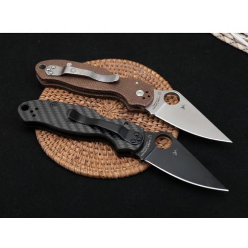 SPYDERCO C223 Folding Knife with Carbon Fiber & Linen Handle