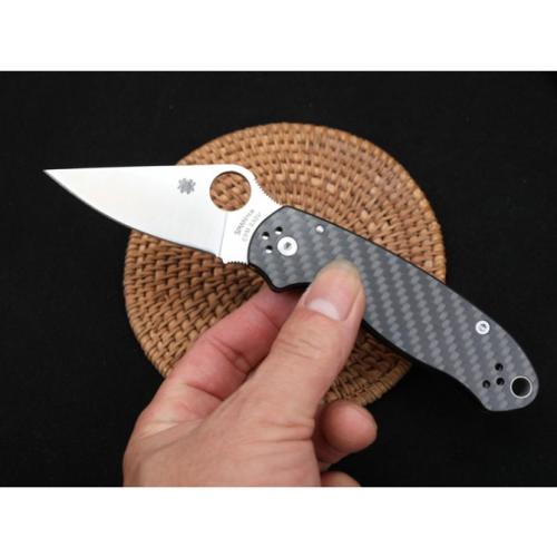 SPYDERCO C223 Folding Knife with Carbon Fiber & Linen Handle
