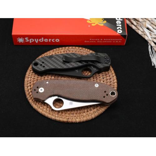 SPYDERCO C223 Folding Knife with Carbon Fiber & Linen Handle