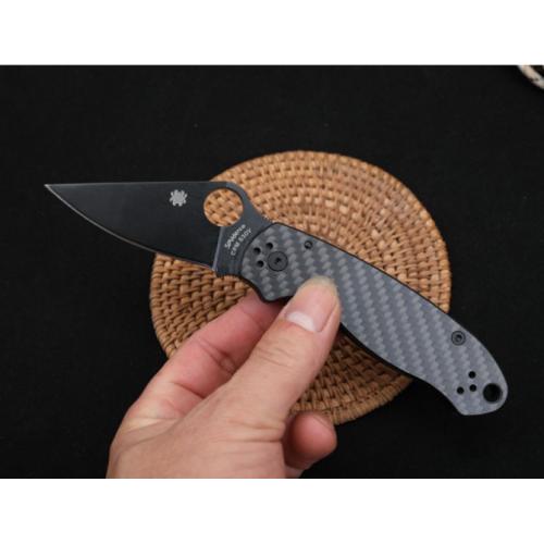 SPYDERCO C223 Folding Knife with Carbon Fiber & Linen Handle