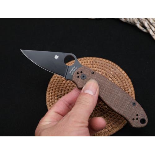 SPYDERCO C223 Folding Knife with Carbon Fiber & Linen Handle