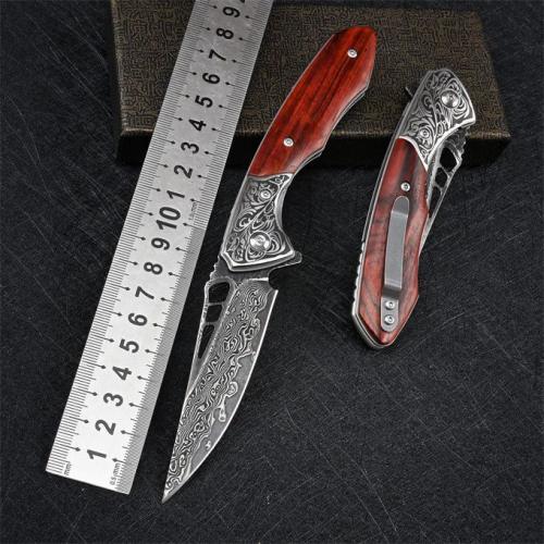 VG10 Damascus Shark Dragon Folding Knife: A Masterpiece of Craftsmanship