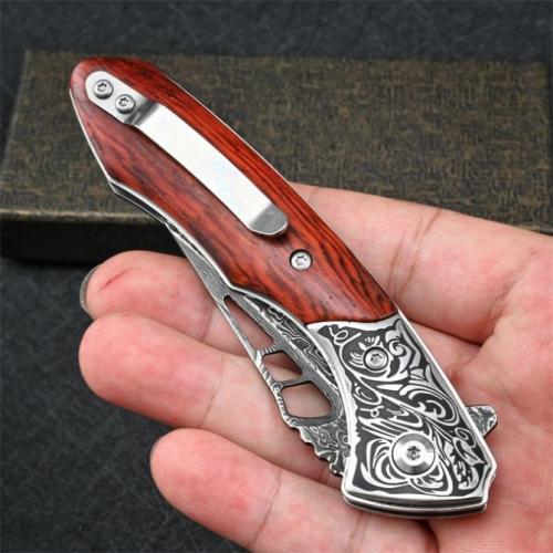 VG10 Damascus Shark Dragon Folding Knife: A Masterpiece of Craftsmanship