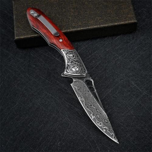 VG10 Damascus Shark Dragon Folding Knife: A Masterpiece of Craftsmanship