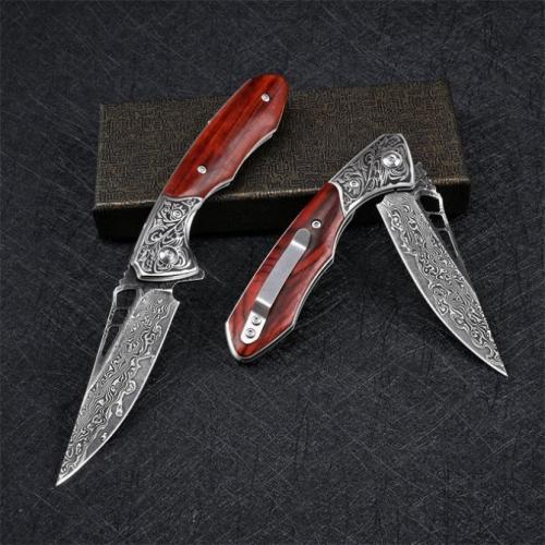 VG10 Damascus Shark Dragon Folding Knife: A Masterpiece of Craftsmanship