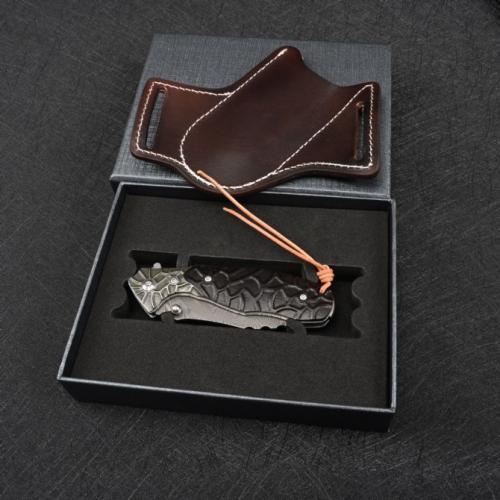 110-Layer Damascus Steel - Vintage-Style Folding Knife