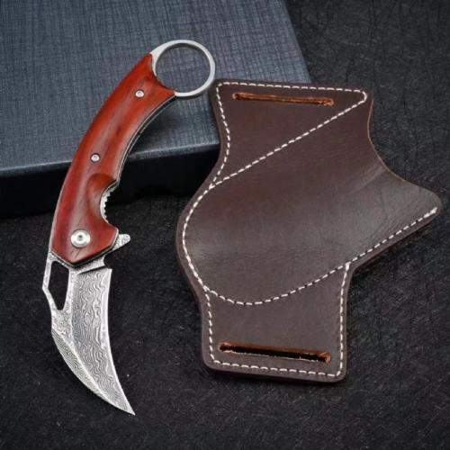 VG10 Damascus Steel Folding Claw Knife: Precision and Elegance in Your Pocket