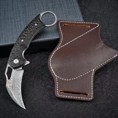 VG10 Damascus Steel Folding Claw Knife: Precision and Elegance in Your Pocket