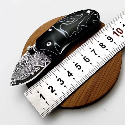 Little Fierce Spider Damascus Folding Knife