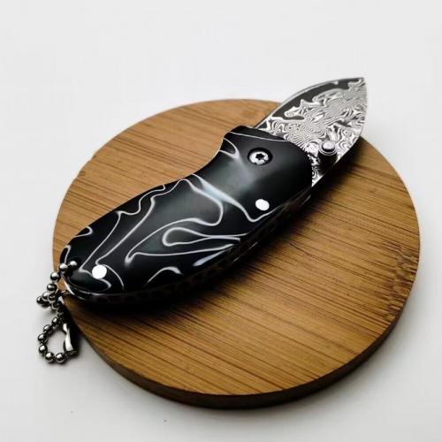 Little Fierce Spider Damascus Folding Knife