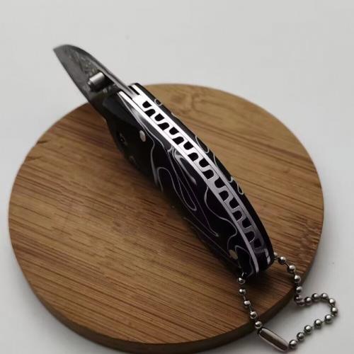 Little Fierce Spider Damascus Folding Knife