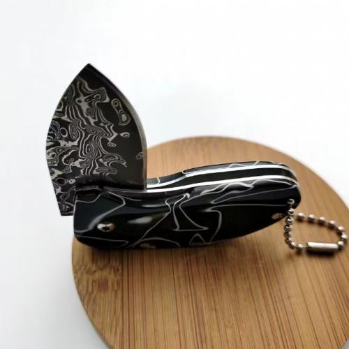 Little Fierce Spider Damascus Folding Knife