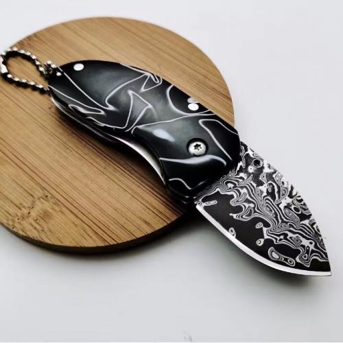 Little Fierce Spider Damascus Folding Knife