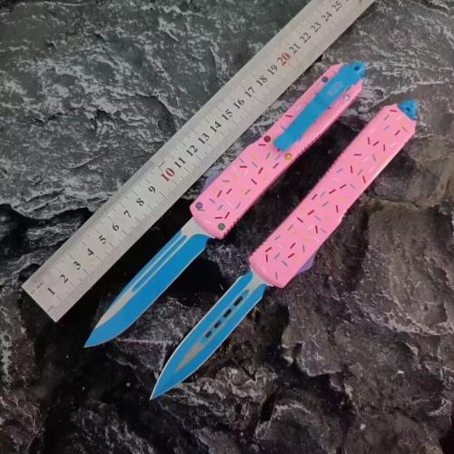 Introducing the Microtech TU85 Donut OTF Knife: a blend of precision engineering and playful design....