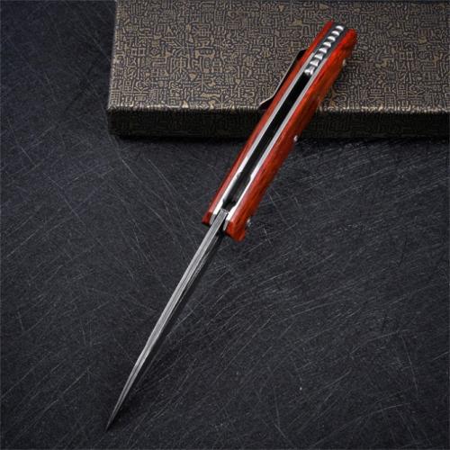 VG10 Damascus Woodpecker Folding Knife