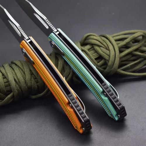 Folding Knife with Damascus Steel Blade and G10 Handle