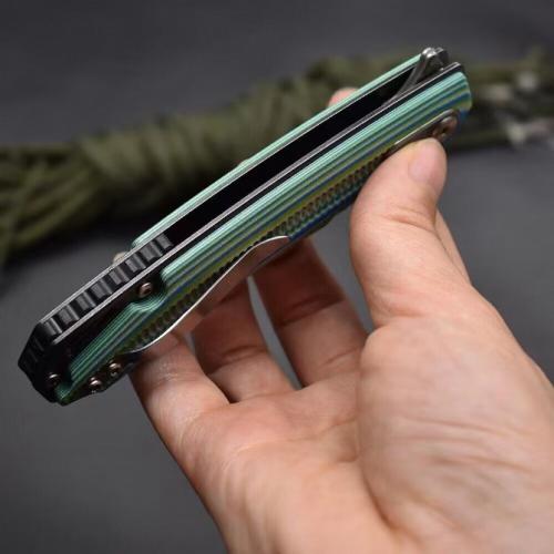 Folding Knife with Damascus Steel Blade and G10 Handle