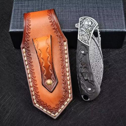 VG10 Damascus - Spotted Deer Folding Knife