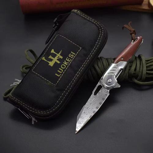 LUOKESI SULONG VG10 Damascus Quick-Open Folding Knife
