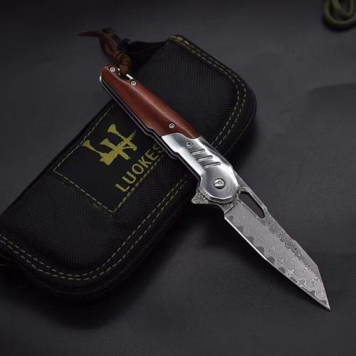LUOKESI SULONG VG10 Damascus Quick-Open Folding Knife