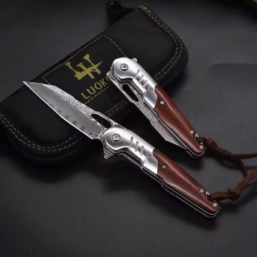 LUOKESI SULONG VG10 Damascus Quick-Open Folding Knife