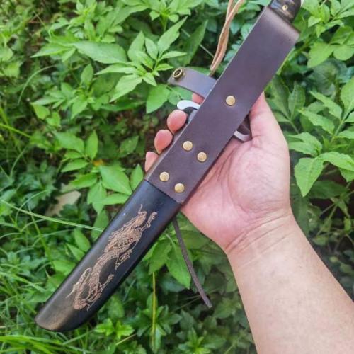 Ebony Samurai Short Sword: Dragon and Phoenix Edition