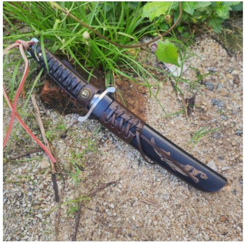 Ebony Samurai Short Sword: Dragon and Phoenix Edition