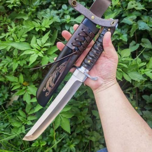 Ebony Samurai Short Sword: Dragon and Phoenix Edition