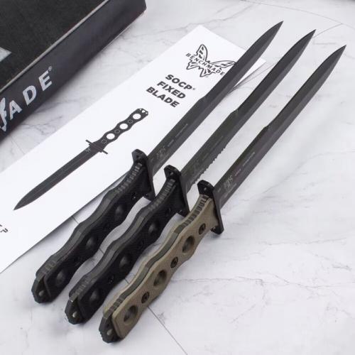 Introducing the new Benchmade 185BK SOCP Tactical Fixed Blade, featuring a durable G10 handle.