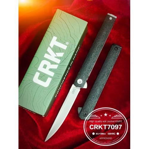Introducing the 2023 CRKT-7097 Folding Knife in Satin White & Black Titanium.
