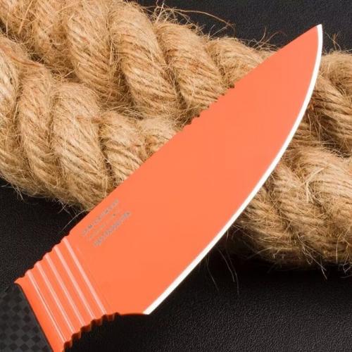 Benchmade 156000OR Hunting Knife with Black Patterned Handle and Orange Blade