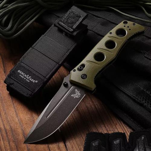 Benchmade 275SFE-2 Adamas: Heavy-Duty Tactical Folding Knife with Green Handle