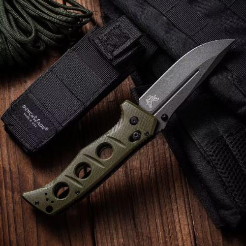 Benchmade 275SFE-2 Adamas: Heavy-Duty Tactical Folding Knife with Green Handle