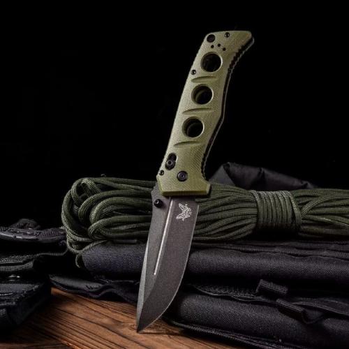Benchmade 275SFE-2 Adamas: Heavy-Duty Tactical Folding Knife with Green Handle