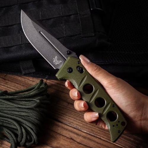 Benchmade 275SFE-2 Adamas: Heavy-Duty Tactical Folding Knife with Green Handle