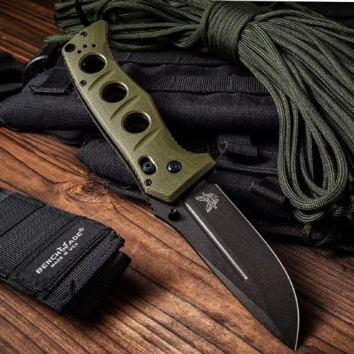 Benchmade 275SFE-2 Adamas: Heavy-Duty Tactical Folding Knife with Green Handle
