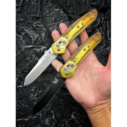 Custom Transparent Handle Butterfly BM940 Axis Lock Folding Knife