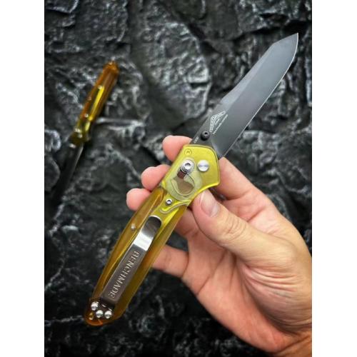 Custom Transparent Handle Butterfly BM940 Axis Lock Folding Knife