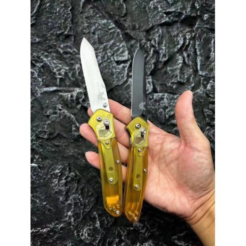 Custom Transparent Handle Butterfly BM940 Axis Lock Folding Knife