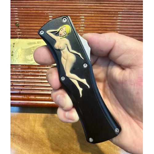 Spring-Assisted Knife with Nude Woman Design